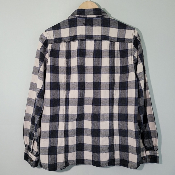 DULUTH Trading Black/White Plaid 100% Cotton Button Down Shirt Boys Size Medium - Picture 2 of 11
